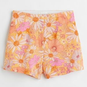 H&M LINEN-BLEND SHORTS sz 8